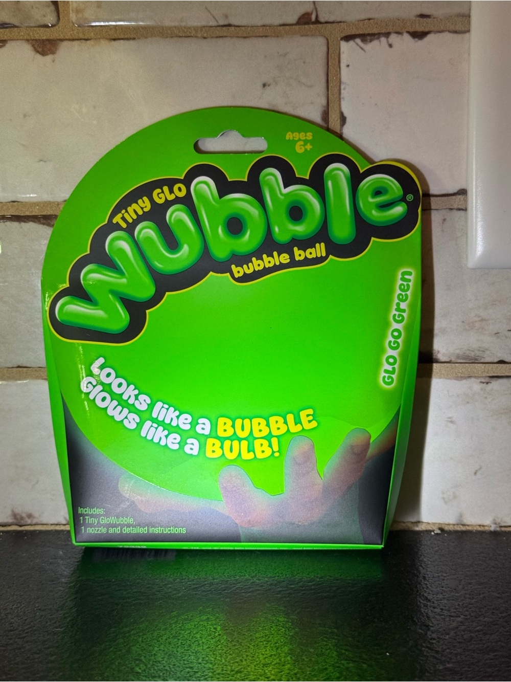 Tiny Glo Bubble Ball - Green glow in the dark!